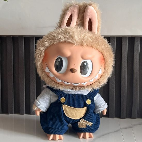 Мягкая игрушка MEGA Лабубу в синем комбинезоне 40см в подарочной упаковке