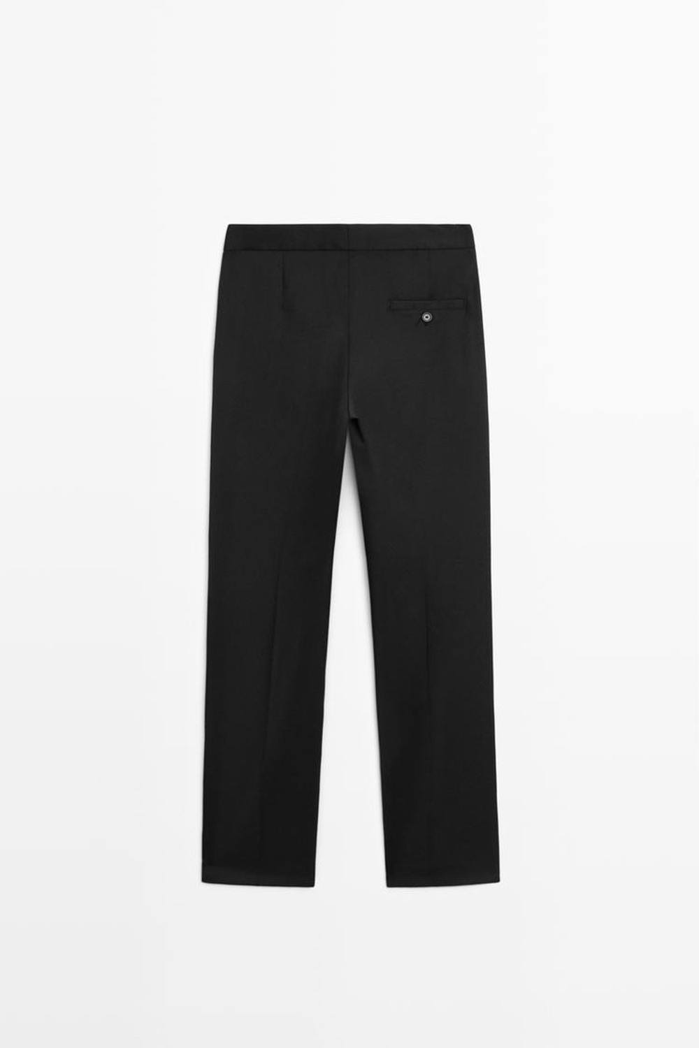 Massimo Dutti Прямые брюки из 100% холодной шерсти, черный
