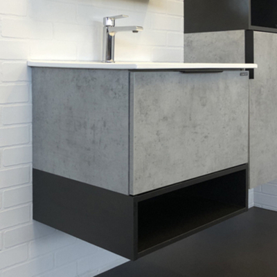Тумба-умывальник "Франкфурт-60" бетон светлый с раковиной COMFORTY 60E