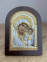 Казанская БМ, икона арочная, красное дерево, 60х75