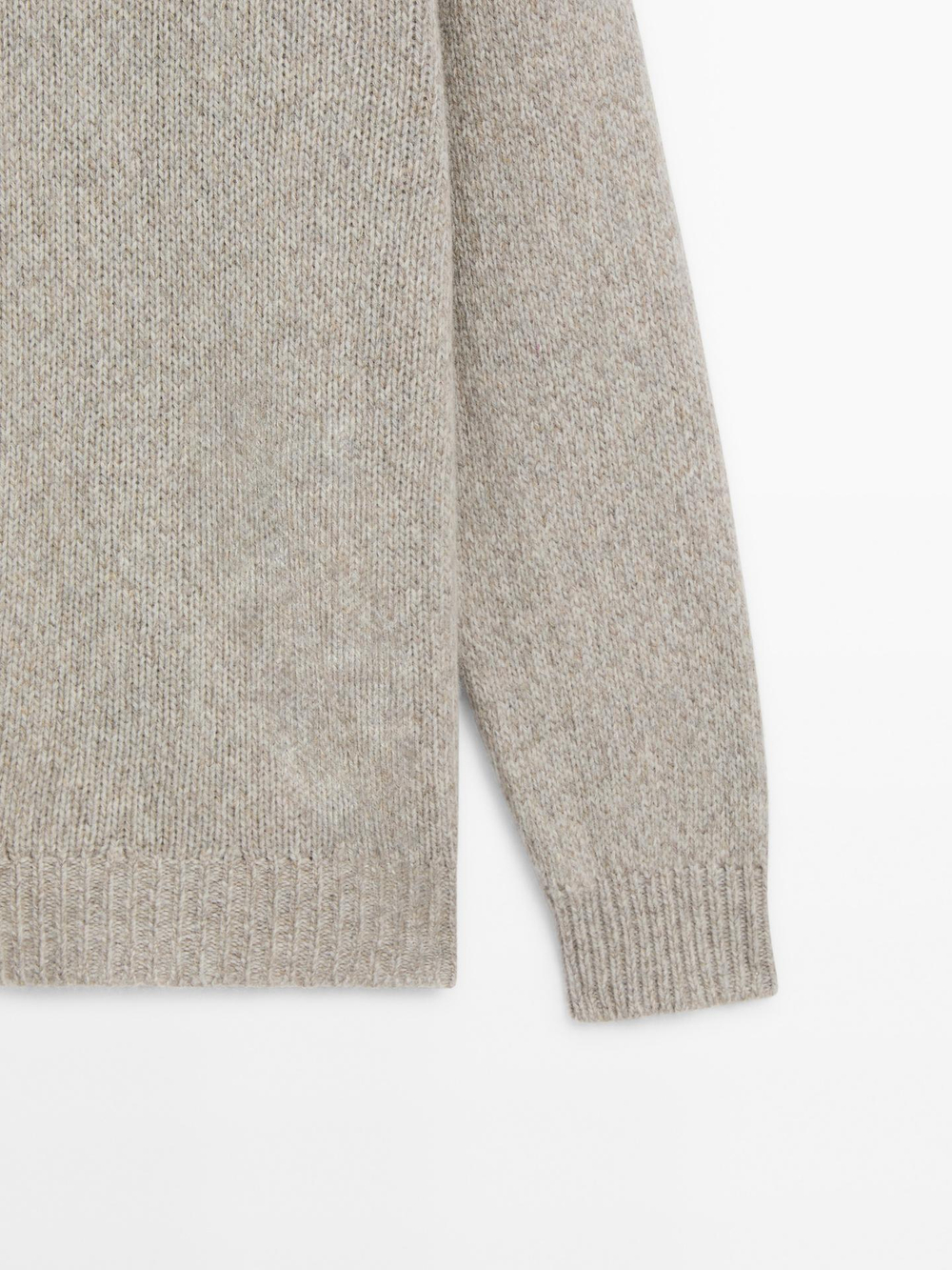 Massimo Dutti СВИТЕР ИЗ СМЕСОВОЙ ШЕРСТИ С КРУГЛЫМ ВЫРЕЗОМ, КОРИЧНЕВЫЙ