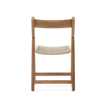 Складной стул Dandara из массива акации со стальной конструкцией и белым шнуром