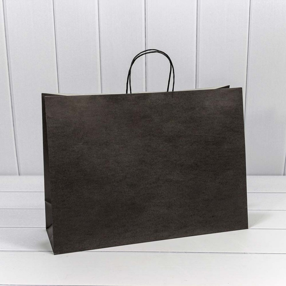 Пакет подарочный 45х33х14см (Черный, Крафт)