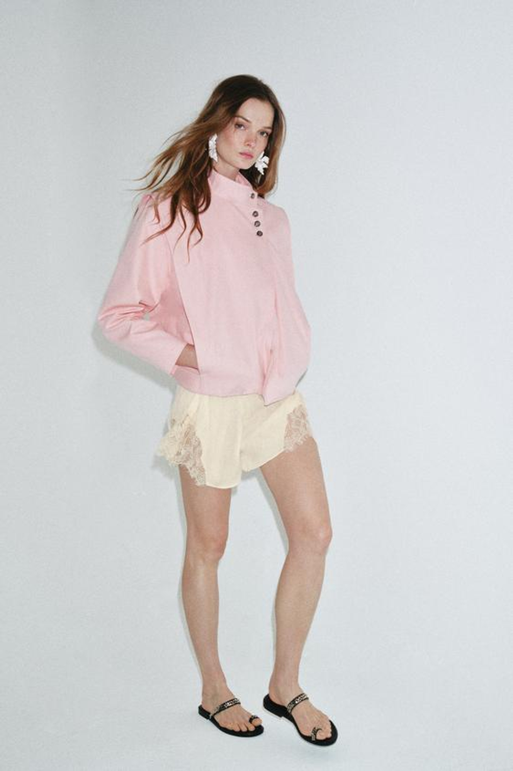 ZARA ДВУБОРТНАЯ КУРТКА С ПУГОВИЦАМИ — ZW COLLECTION, РОЗОВЫЙ