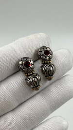 Серьги с красными кристаллами