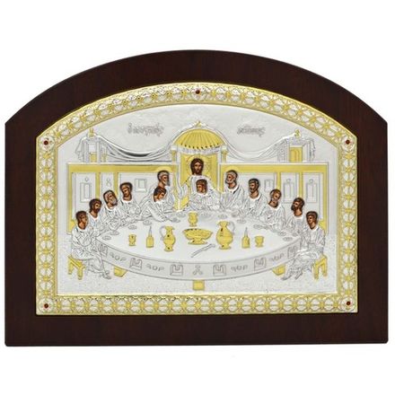 Тайная Вечеря. Икона в серебряном окладе.
