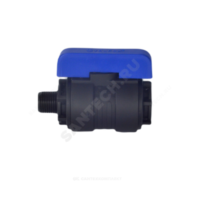Кран шаровой компрессионный ПЭ Ду 20 1/2"x3/4" НР/ВР Ру16 VALFEX 1210020012034