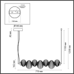5095/24L L-VISION ODL25 359 латунный/янтарный градиент/металл/стекло Подвес линейный LED 24W 4000K 2686Лм BRUCO