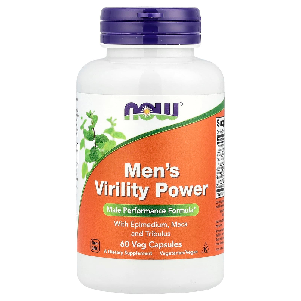 NOW Foods, Men's Virility Power, 60 растительных капсул