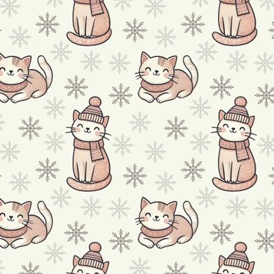 Котята и снежинки