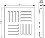Решетка 143 ? 143 серая AlcaPlast MPV007