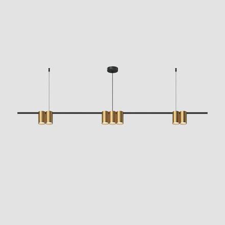 DK4063-BK+SG Подвесной светильник ORBIT, IP20, 7xGU10 LED до 15 Вт, черный + сатинированное золото, алюминий