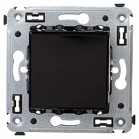 Выключатель одноклавишный в стену, "Avanti", "Черный квадрат"