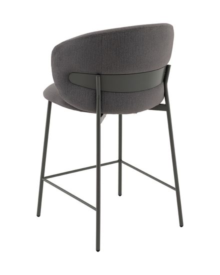 Стул полубарный Блейз велюр серый, каркас серый