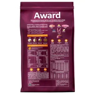 Уценка! Срок 03.26/ Сухой корм AWARD для щенков от 1 месяца, беременных и кормящих сук всех пород с ягненком и индейкой с добавлением яблока и черники