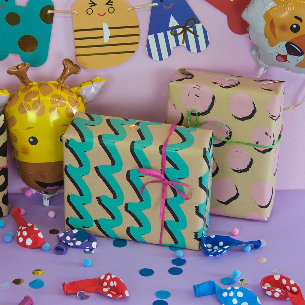 Упаковочная бумага, Крафт (0,7*1 м) Волны, 1 шт.