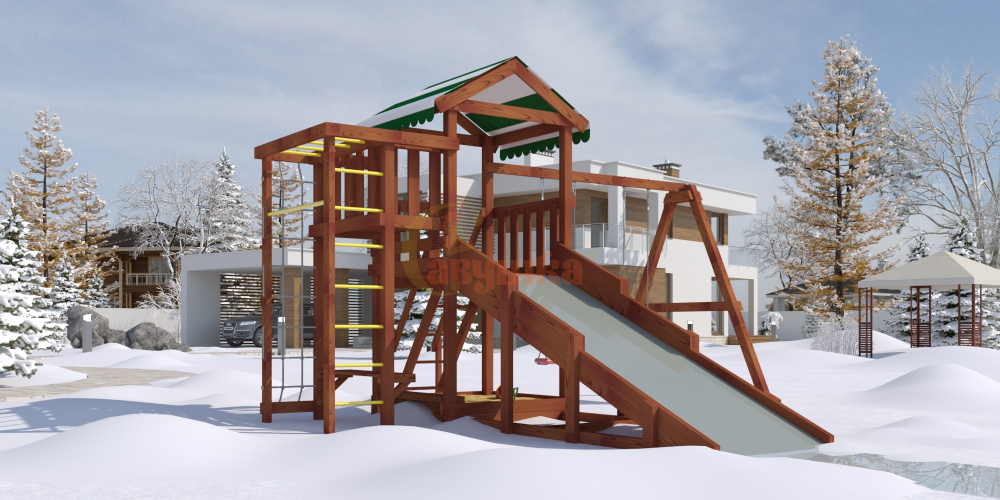 Детская площадка с зимней и летней горкой