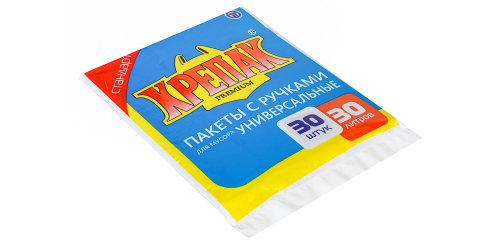 Пакеты С РУЧКАМИ в стопе Крепак 30 литров - 30 штук