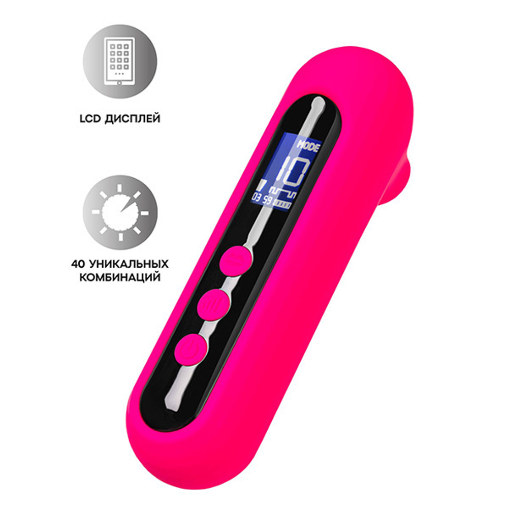 Ярко-розовый вакуум-волновой стимулятор 13см ToyFa eroTEQ Molette 593002