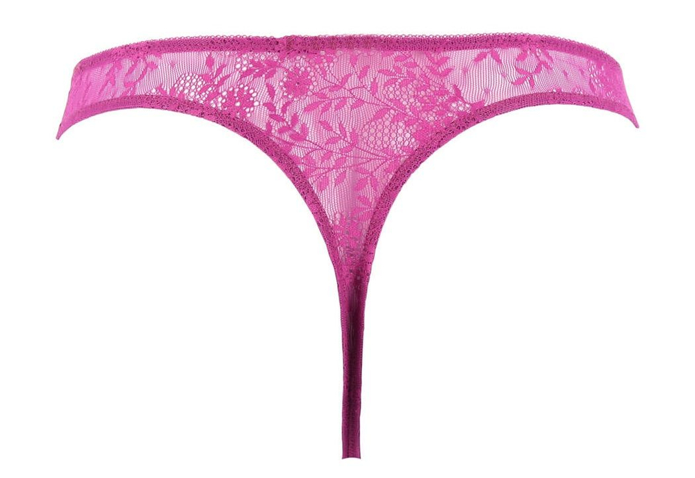 Трусы-стринги Elena с цветочной вышивкой (Размер: 42) (Цвет: ярко-розовый)