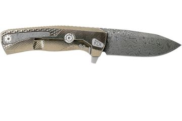 Складной нож Lion Steel "ROK-DD GL" L/ROK DD GL c клинком из стали Damasteel, рукоять титан
