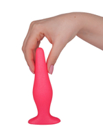 Розовая анальная пробка с узеньким кончиком - 14 см. (Цвет: розовый)