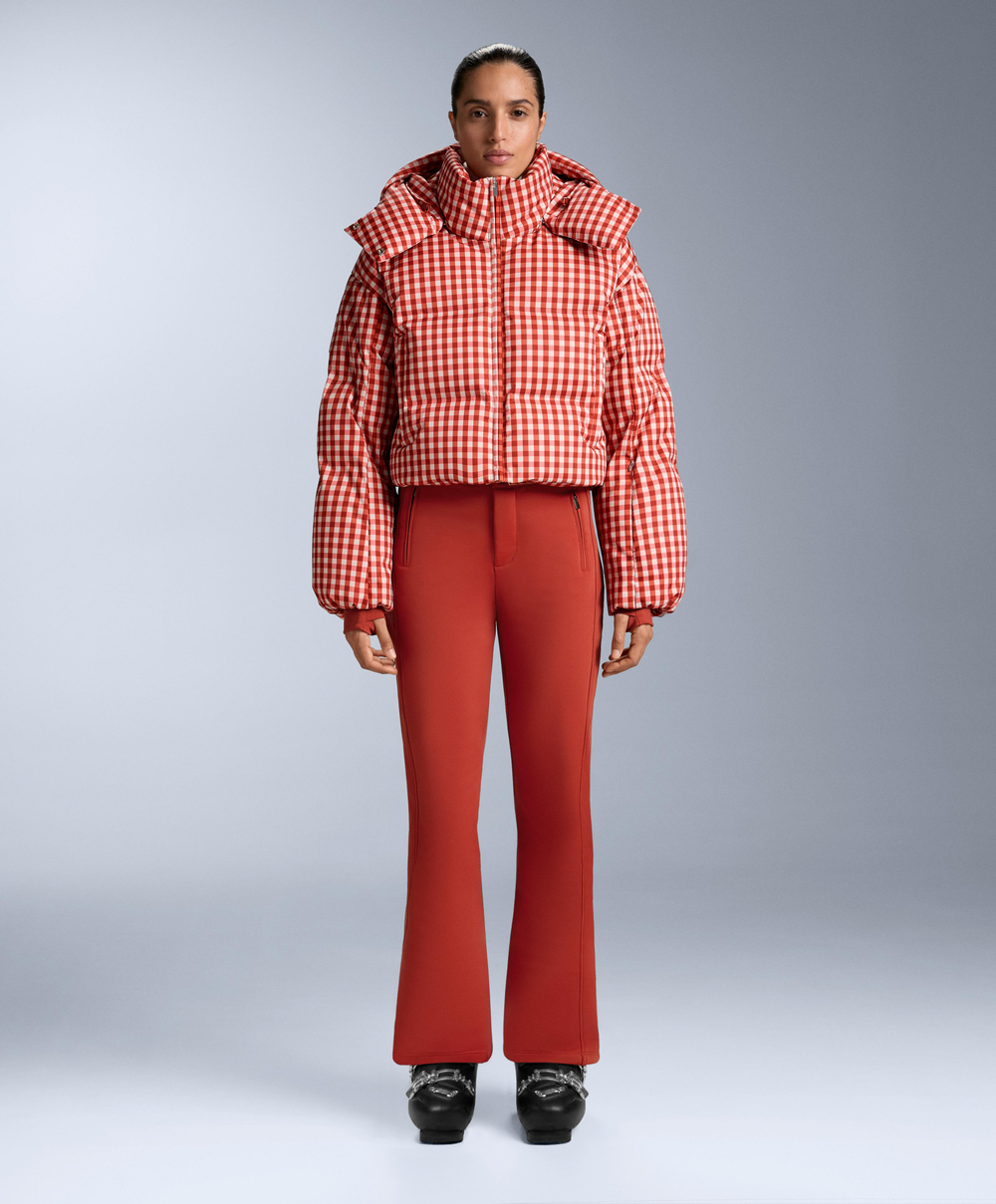 Oysho Легкий водонепроницаемый короткий пуховик Minardi Piume SKI, ярко-оранжевый