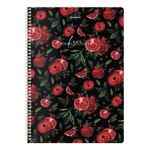 Тетрадь А4, 96 л., BRAUBERG, гребень, клетка, глянцевый лак, "Гранаты" (микс в спайке), 405314