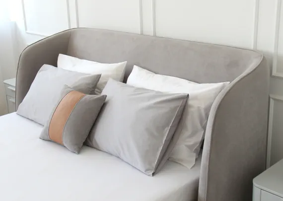 Кровать с подъемным механизмом Classic 160 см (серый, велюр)