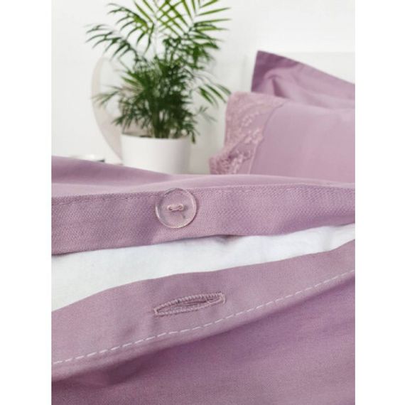 Постельное белье Regina (фиолетовое) с кружевом  deluxe TIVOLYO HOME Турция