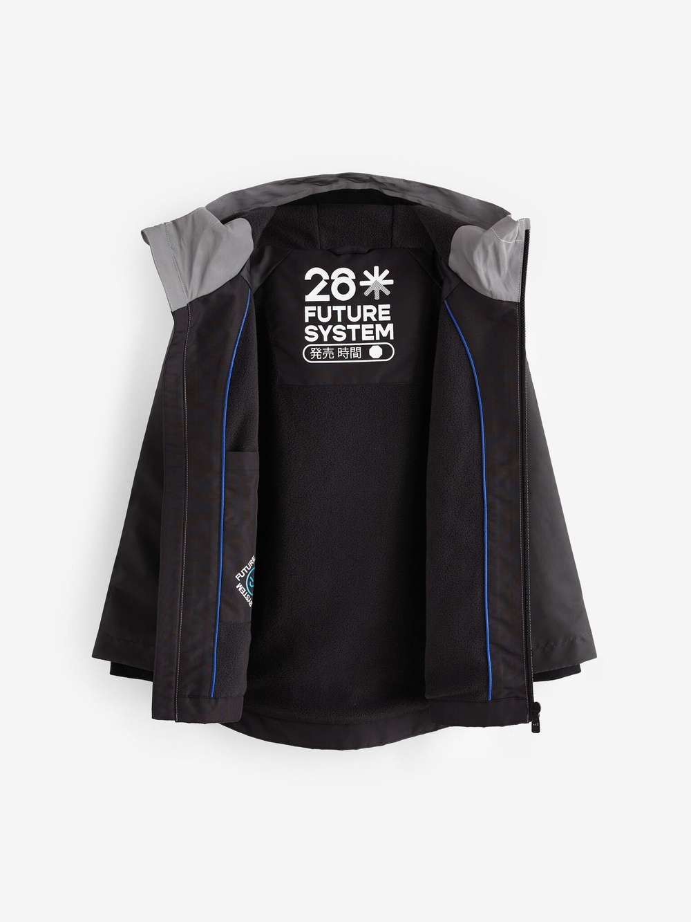 Куртка непромокаемая с флисовой подкладкой и светоотражением для мальчика Next Q51-541, Серый