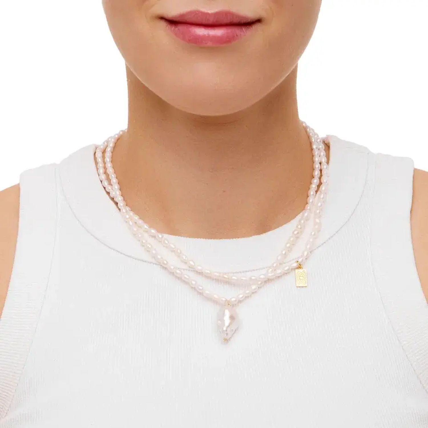 Колье Galini Baroque Pearl Layered Necklace