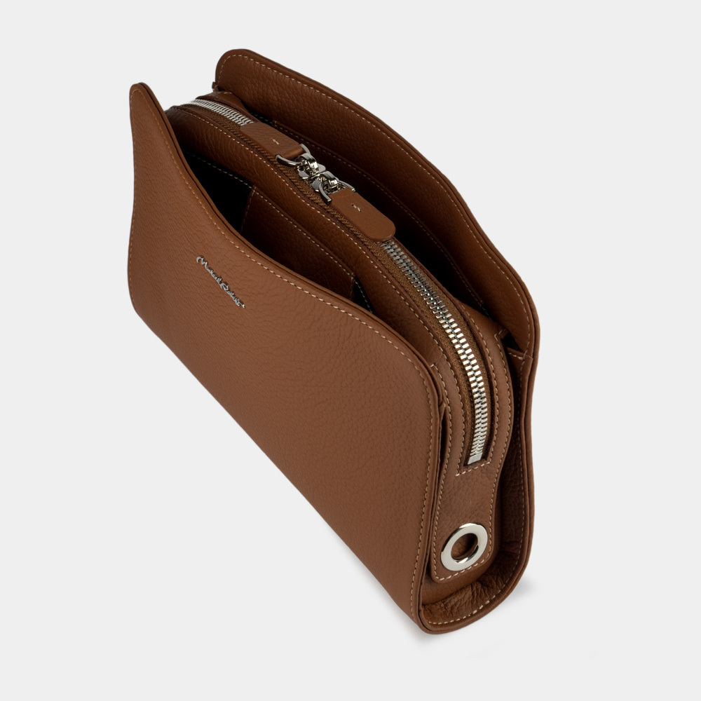 Женская сумка Emilie из кожи теленка цвета карамель