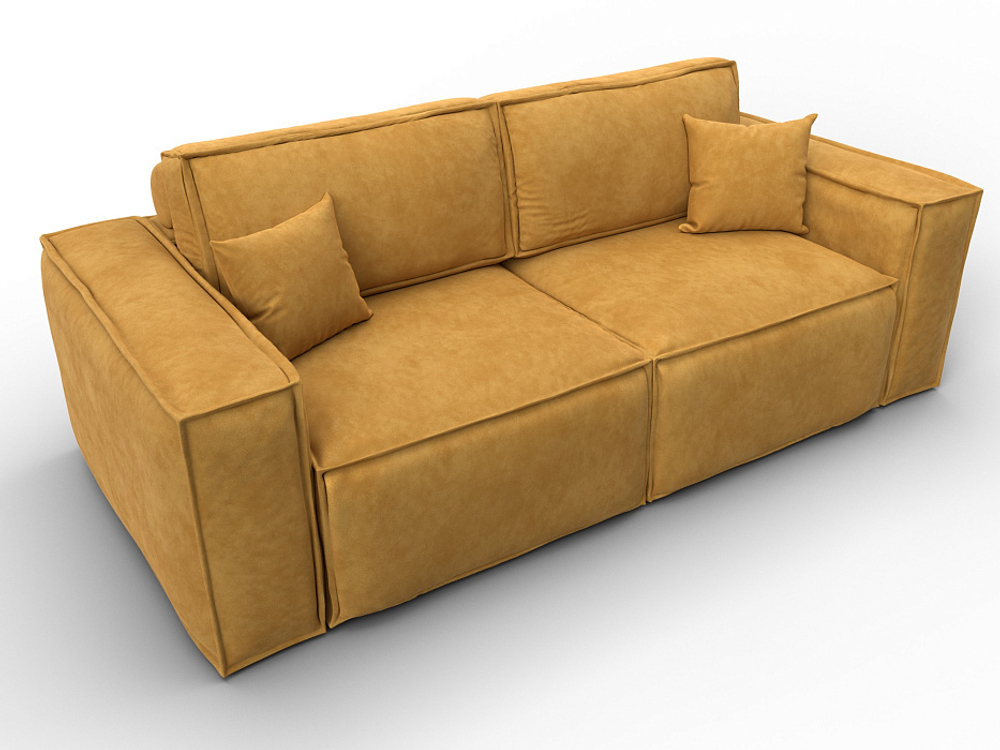 Диван прямой Лига-081 НПБ ВЕЛЮР BRUT 10 желтый