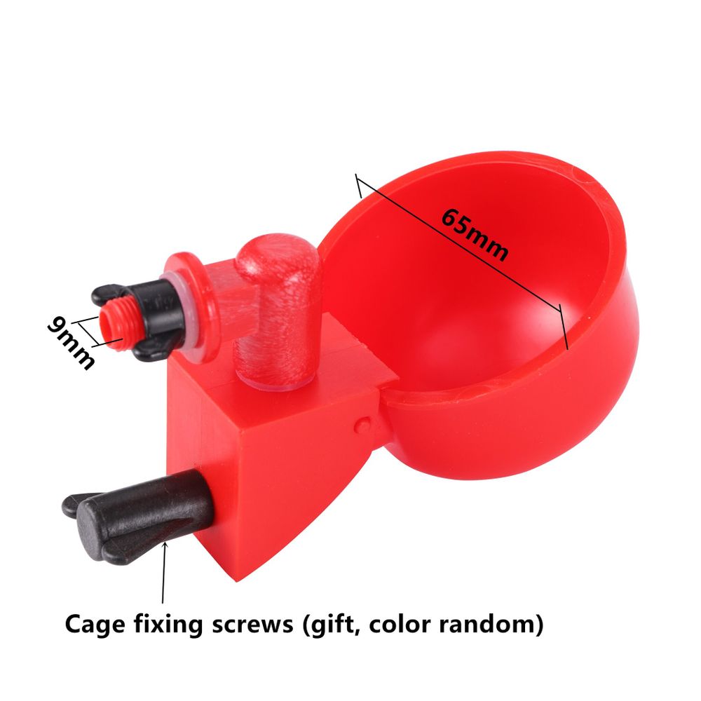 Чашечная поилка с резьбой (красная)