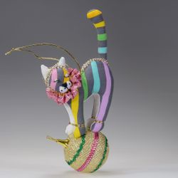 Ёлочная игрушка Кот на шаре