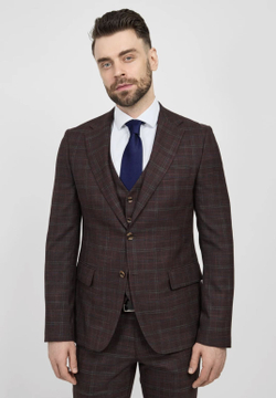 Мужской классический костюм (бордовый) В67