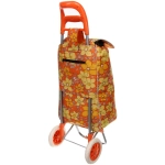 Тележка хозяйственная с сумкой (93*30*34см, колеса 16см,грузоподъемность до 30 кг) Оранжевая