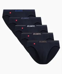 Трусы (5шт) мужские слипы спорт Atlantic, 5SMP-004, хлопок, темно-синий