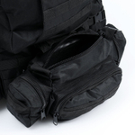 Рюкзак тактический черный, с дополнительными отделениями 55 литров