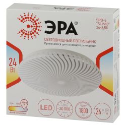Светильник потолочный светодиодный ЭРА Slim без ДУ SPB-6 Slim 8 24-6K 24Вт 6500K | Светильники SPB-6 без ДУ