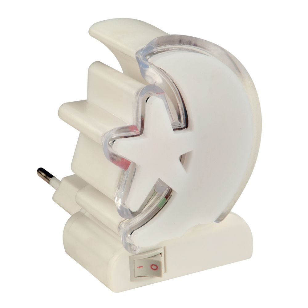 DTL-301-Месяц со звездочкой-RGB-4LED-0.5W Светильник-ночник. Без выключателя. Блистер