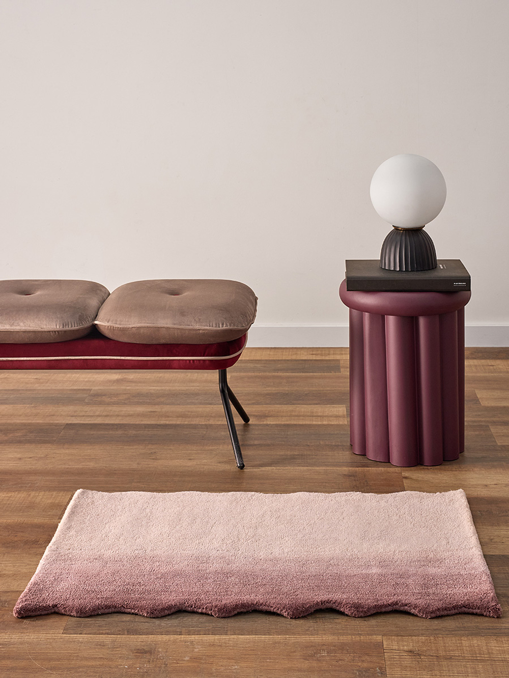 Ковер из шерсти over horizon цвета марсала из коллекции trendy ruffles, 60х90 см