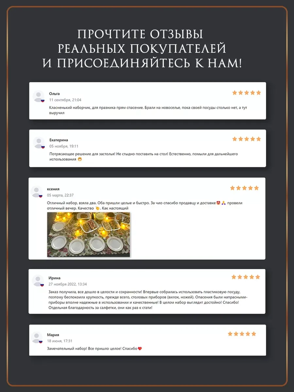 Набор одноразовой посуды для праздника на 12 персон