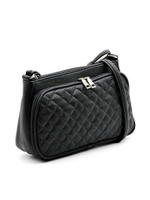 Удобная женская маленькая чёрная сумочка на регулируемом ремешке из искусственной кожи 27х15х9 см COSCET М-СД-157