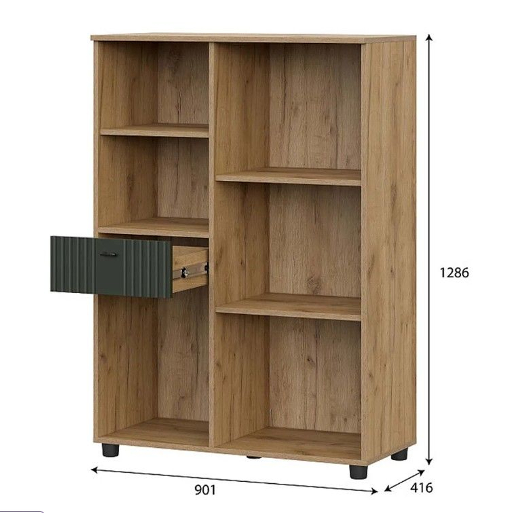 Милан тумба многофункциональная Дуб Золотой / Олива Софт