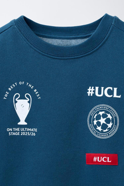 ZARA ТОЛСТОВКА UEFA CHAMPIONS LEAGUE ®, ГОЛУБОЙ