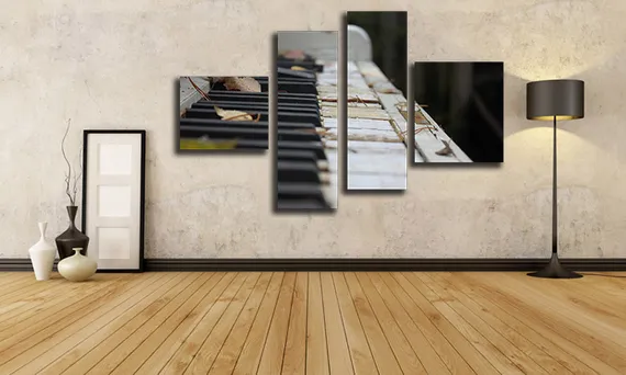 Модульная картина "Старое пианино"