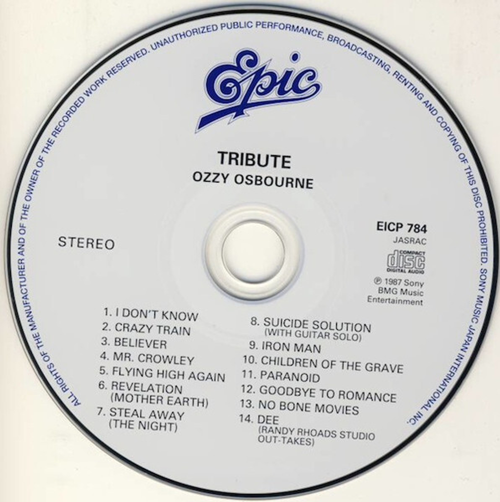 Ozzy Osbourne / Randy Rhoads Tribute (Mini LP CD)