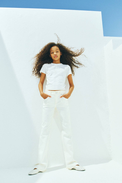 H&M Джинсы Flared Leg с заниженной талией, белый